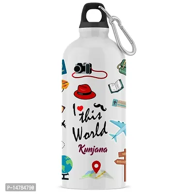 ARTBUG Customised Sipper/Water Bottle Aluminium 600 ML - Best Happy Birthday Gift / Return Gift for Kids, Name - Kunjana