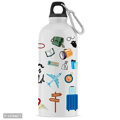ARTBUG Customised Sipper/Water Bottle Aluminium 600 ML - Best Happy Birthday Gift / Return Gift for Kids, Name - Leena-thumb5