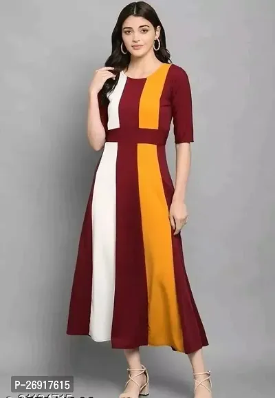 Stylish Rust Cotton  Dress For Women-thumb0