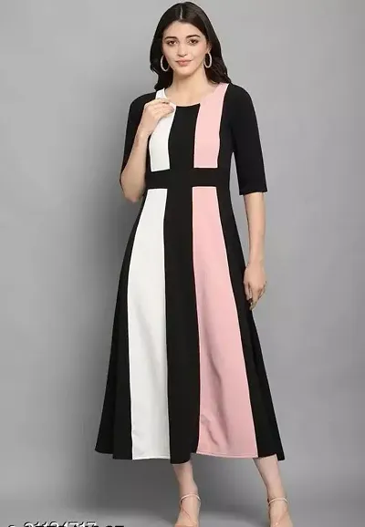 Trendy Color blocked Casual Dress