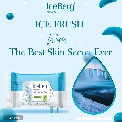 ICEBERG premium wipes Cleansing Face Wipes 25 Pcs/Pack (Pack Of 6 ) 150 Wipes All Fragrances  (150 Tissues)-thumb5