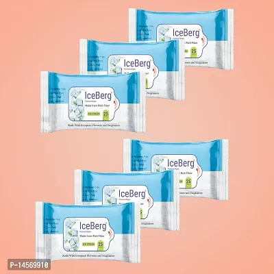 ICEBERG premium wipes Cleansing Face Wipes 25 Pcs/Pack (Pack Of 6 ) 150 Wipes Ice Fresh Fragrances  (150 Tissues)