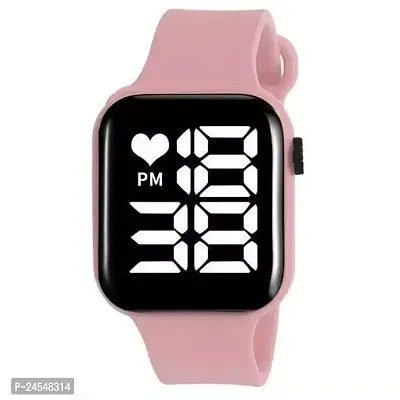 Stylish Pink Silicone Digital Watches For Men Pack Of 1