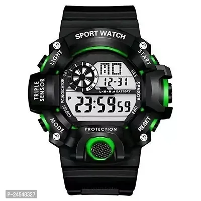 Stylish Green Rubber Digital Watches For Men Pack Of 1-thumb0