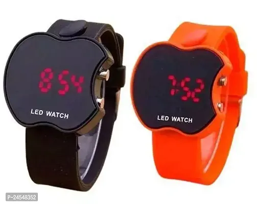 Stylish Multicoloured Silicone Digital Watches For Men Pack Of 2