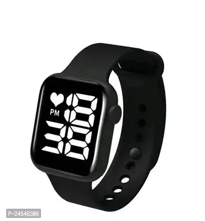 Stylish Black Silicone Digital Watches For Men Pack Of 1