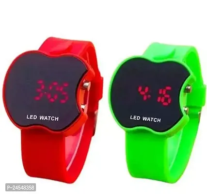 Stylish Multicoloured Silicone Digital Watches For Men Pack Of 2
