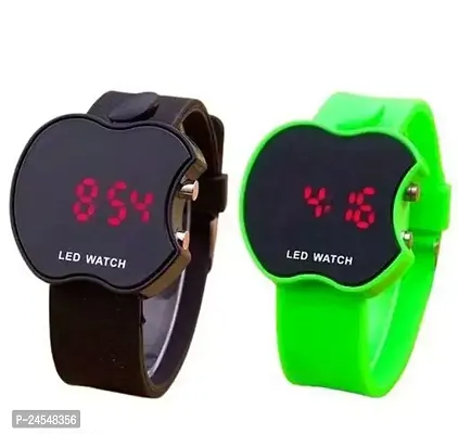 Stylish Multicoloured Silicone Digital Watches For Men Pack Of 2-thumb0
