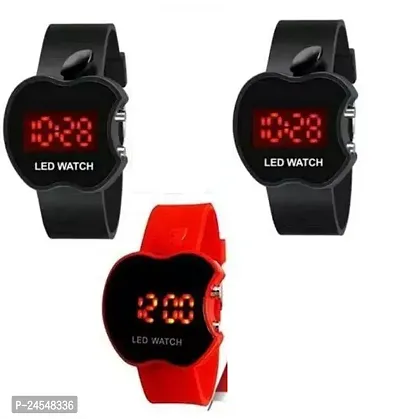 Stylish Multicoloured Silicone Digital Watches For Men Pack Of 3