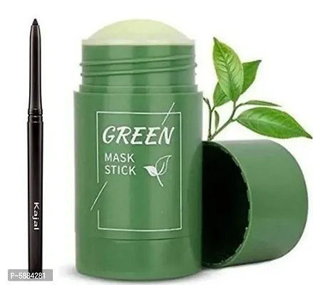 Kajal  Green Tea Mud Mask Deep Cleaning Oil Control Moisturizing Hydrating Skin Rotating Cream Mask Stick Mud Clay Mask-thumb0