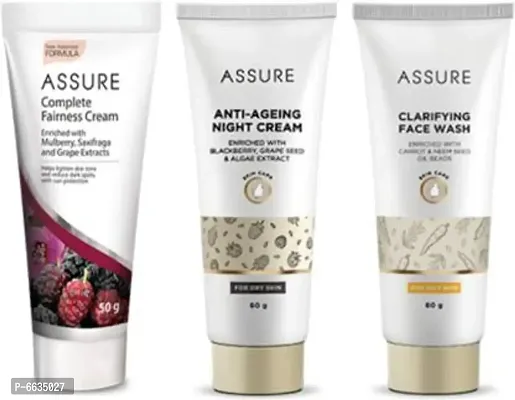 Assure Fairness Day Cream + Anti Ageing Night Cream + Clarifying Face wash  (3 Items in the set)-thumb0