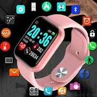 Waterproof D-20 Smart Watch Bluetooth Smartwatch with Blood Pressure Tracking, Heart Rate Sensor and Basic Functionality for All Women and Girls - Pink-thumb3
