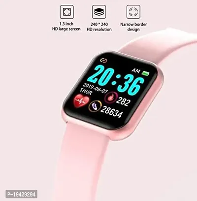 Waterproof D-20 Smart Watch Bluetooth Smartwatch with Blood Pressure Tracking, Heart Rate Sensor and Basic Functionality for All Women and Girls - Pink-thumb3