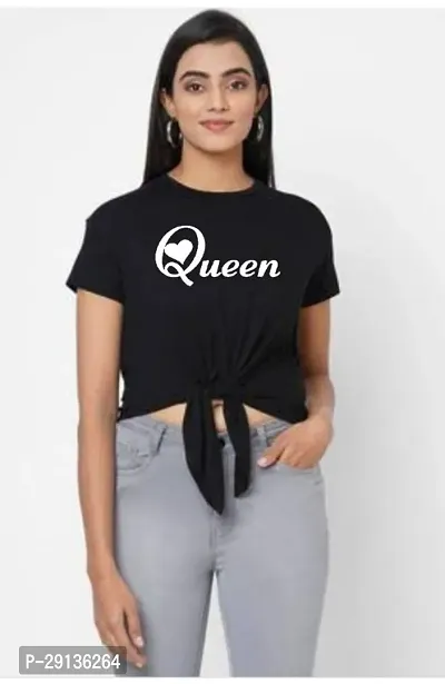 Pretty Modern Queen Knot Crop Top For Women