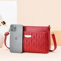 MOMISY Sling Bag with Long Strap for Women Shoulder Zipper Closure Handbags Multipurpose Crossbody ladies Daily (Red Leaves)-thumb2