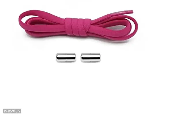 MOMISY No Tie Elastic Shoelaces, Semicircle Shoe Laces For Kids and Adult, Sneakers Shoelace Locks Laces Shoe Strings, Pink-thumb3