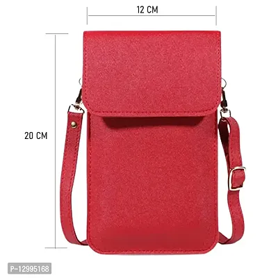 MOMISY Women Cellphone Sling Bag Card Holder Wallet Purse Clutch Handbag Crossbody Shoulder Bag for Girls (Red)-thumb5