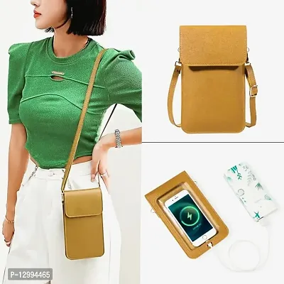 MOMISY Women Cellphone Sling Bag Card Holder Wallet Purse Clutch Handbag Crossbody Shoulder Bag for Girls (Yellow)-thumb5