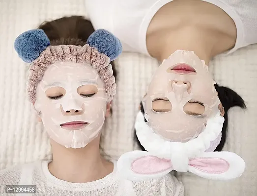 MOMISY Elastic Women's Lovely Hair Band Wash Face Spa Headband-Washable Facial Band Makeup Wrap Headbands Fits All Head Sizes (Panda Brown Grey)-thumb2