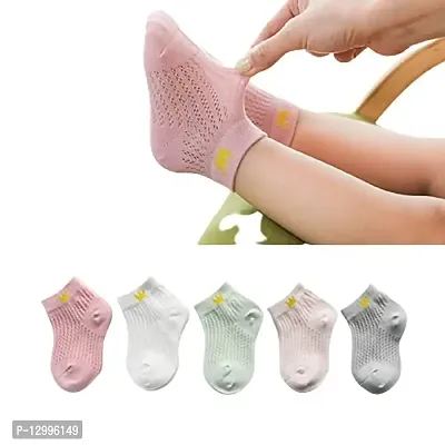 MOMISY 5 Pairs Baby Girl Boys Tube Socks Toddlers Infant Solid Color Boat Spring and Autumn Socks Stretch Baby Socks (ThinCrown, 1 year to 3 year)-thumb4