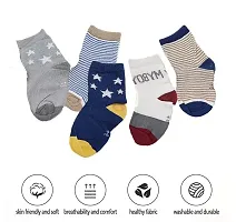 MOMISY 5 Pairs Baby Girl Boys Tube Socks Toddlers Infant Solid Color Boat Spring and Autumn Socks Stretch Baby Socks (MYBOY, 1 year to 3 year)-thumb4