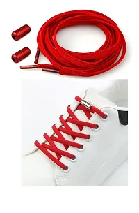 MOMISY No Tie Elastic Shoelaces, Semicircle Shoe Laces For Kids and Adult, Sneakers Shoelace Locks Laces Shoe Strings, Red-thumb2