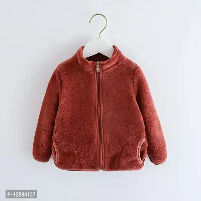 MOMISY Baby Boy & Girls Sweater Jacket Front Open Cardigan (6 to 12 Months, Brown)-thumb5