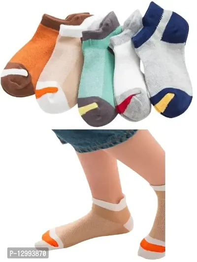 MOMISY 5 Pairs Baby Girl Boys Tube Socks Toddlers Infant Solid Color Boat Spring and Autumn Socks Stretch Baby Socks-thumb0