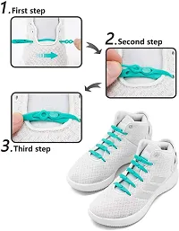 MOMISY Elastic Shoelaces Stretchy Silicone Elastic Special No Tie Shoe Laces for Children and Adults Lazy Tieless Suitable for All Shoes-Grey, 14Pcs-thumb4