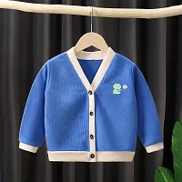 MOMISY Baby Boy & Girls Sweater Jacket Front Open Cardigan (3 to 4 Years, Blue)-thumb4