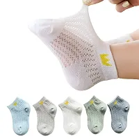 MOMISY 5 Pairs Baby Girl Boys Tube Socks Toddlers Infant Solid Color Boat Spring and Autumn Socks Stretch Baby Socks (ThinCrown-Boys, 1 year to 3 year)-thumb2