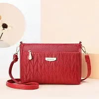 MOMISY Sling Bag with Long Strap for Women Shoulder Zipper Closure Handbags Multipurpose Crossbody ladies Daily (Red Leaves)-thumb4