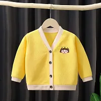 MOMISY Baby Boy & Girls Sweater Jacket Front Open Cardigan (2 to 3 Years, Yellow)-thumb3