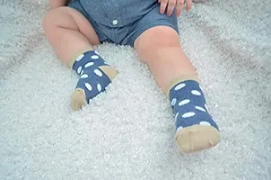 MOMISY 5 Pairs Baby Girl Boys Tube Socks Toddlers Infant Solid Color Boat Spring and Autumn Socks Stretch Baby Socks (Navy, 0 year to 1 year)-thumb1
