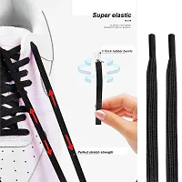 MOMISY No Tie Elastic Shoelaces, Semicircle Shoe Laces For Kids and Adult, Sneakers Shoelace Locks Laces Shoe Strings, Black-thumb1