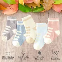 MOMISY 5 Pairs Baby Girl Boys Tube Socks Toddlers Infant Solid Color Boat Spring and Autumn Socks Stretch Baby Socks-thumb4
