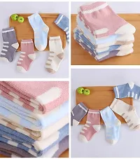 MOMISY 5 Pairs Baby Girl Boys Tube Socks Toddlers Infant Solid Color Boat Spring and Autumn Socks Stretch Baby Socks-thumb2