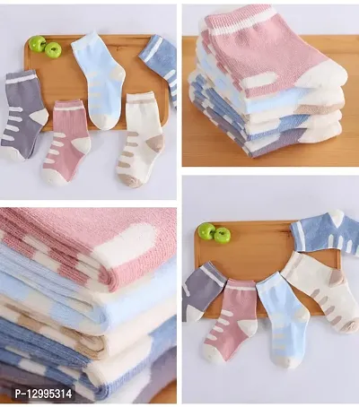 MOMISY 5 Pairs Baby Girl Boys Tube Socks Toddlers Infant Solid Color Boat Spring and Autumn Socks Stretch Baby Socks-thumb3