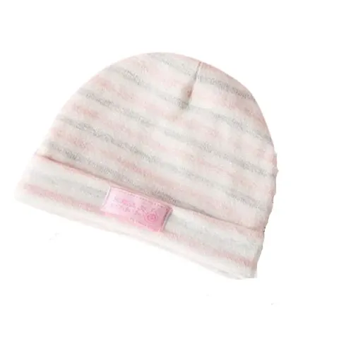 MOMISY 1 Piece Baby Cap for Newborn Baby Boys and Girls-StripedPink