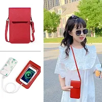 MOMISY Women Cellphone Sling Bag Card Holder Wallet Purse Clutch Handbag Crossbody Shoulder Bag for Girls (Red)-thumb1