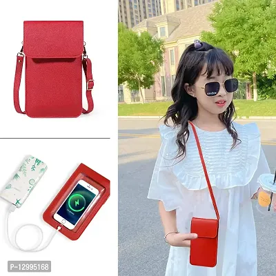 MOMISY Women Cellphone Sling Bag Card Holder Wallet Purse Clutch Handbag Crossbody Shoulder Bag for Girls (Red)-thumb2