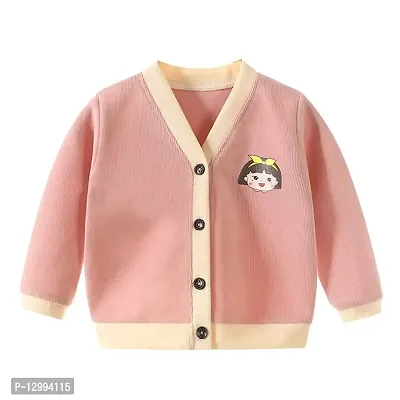 MOMISY Baby Boy & Girls Sweater Jacket Front Open Cardigan (2 to 3 Years, Pink)-thumb0