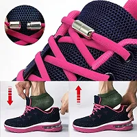 MOMISY No Tie Elastic Shoelaces, Semicircle Shoe Laces For Kids and Adult, Sneakers Shoelace Locks Laces Shoe Strings, Pink-thumb1