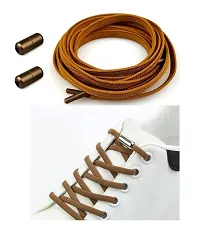 MOMISY No Tie Elastic Shoelaces, Semicircle Shoe Laces For Kids and Adult, Sneakers Shoelace Locks Laces Shoe Strings, Brown-thumb1