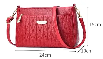 MOMISY Sling Bag with Long Strap for Women Shoulder Zipper Closure Handbags Multipurpose Crossbody ladies Daily (Red Leaves)-thumb3