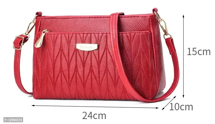 MOMISY Sling Bag with Long Strap for Women Shoulder Zipper Closure Handbags Multipurpose Crossbody ladies Daily (Red Leaves)-thumb4