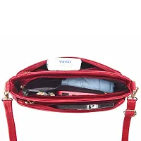 MOMISY Sling Bag with Long Strap for Women Shoulder Zipper Closure Handbags Multipurpose Crossbody ladies Daily (Red Leaves)-thumb1