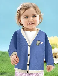 MOMISY Baby Boy & Girls Sweater Jacket Front Open Cardigan (3 to 4 Years, Blue)-thumb3