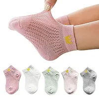MOMISY 5 Pairs Baby Girl Boys Tube Socks Toddlers Infant Solid Color Boat Spring and Autumn Socks Stretch Baby Socks (ThinCrown, 1 year to 3 year)-thumb2
