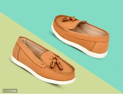 Peppa Kids Boys Loafers Shoes  in Synthetic,TPR Sole Tan Colour-thumb0